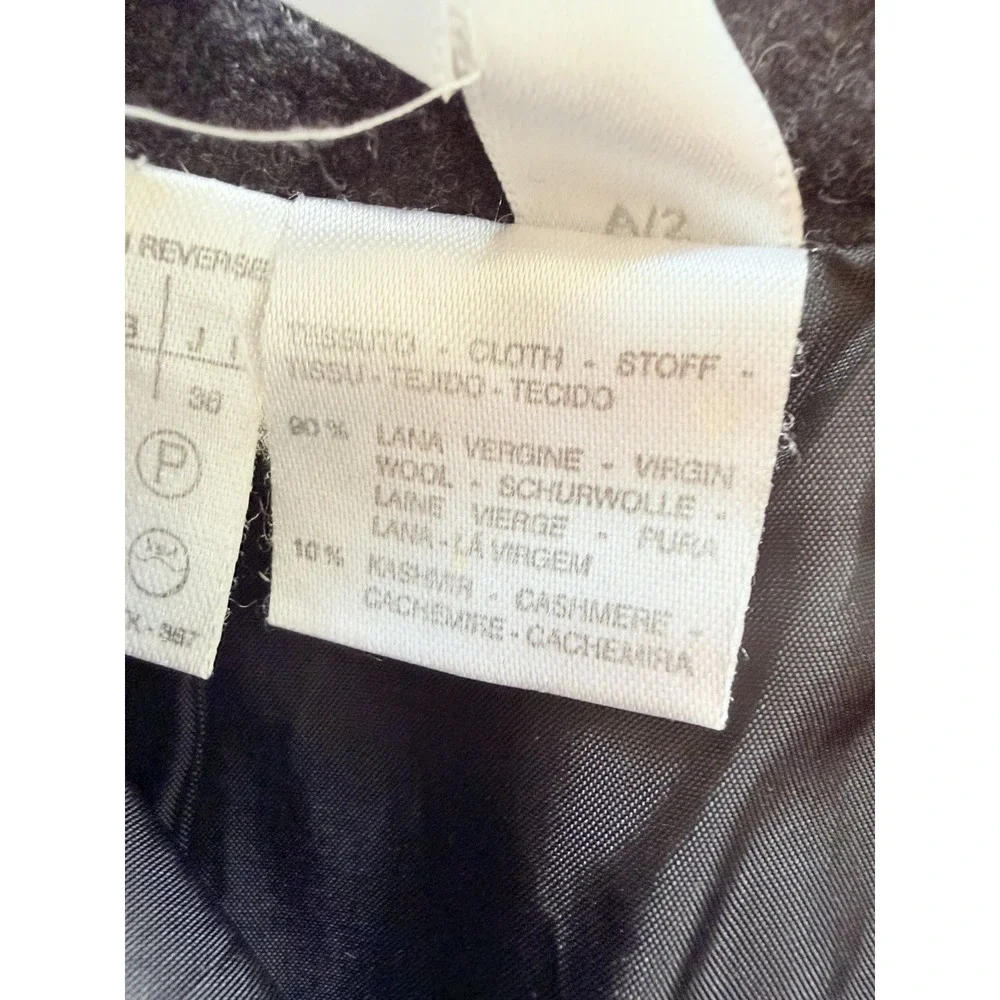 MaxMara Pencil Skirt Wool Cashmere US‎ 2 EU 32 Charcoal Designer Made in Italy